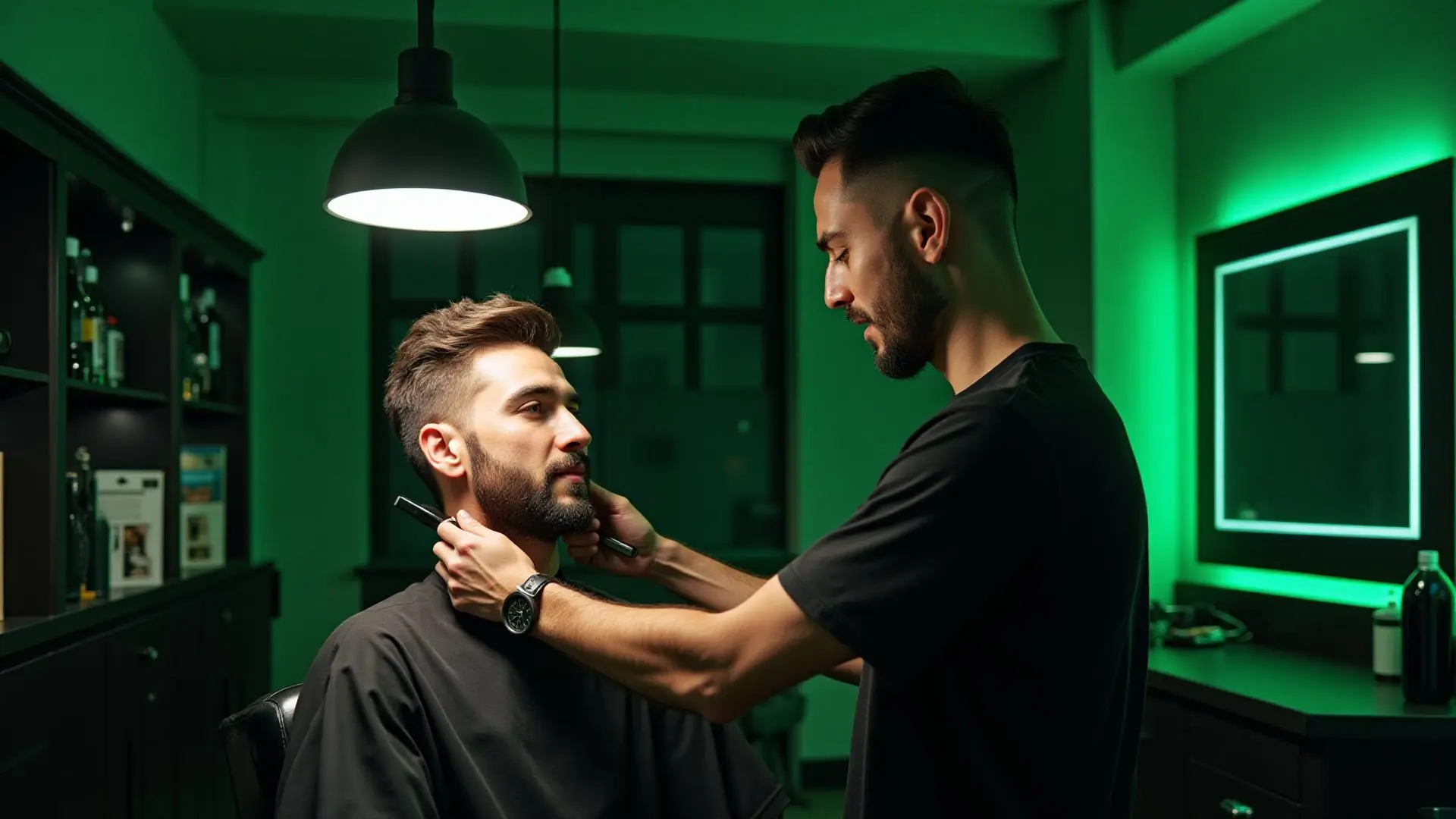 Interior de barbería moderna